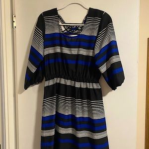 Striped Mid Length Dress